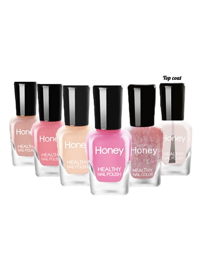 Non Toxic Easy Peel Off And Fast Dry Nail Polish Set For Pack Eco Friendly & Organic Water Based Nail Polish For Womenteens (6 Bottles 5Ml)