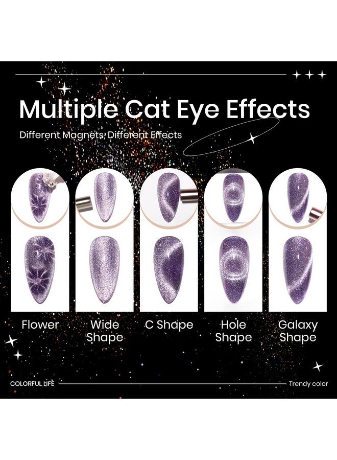 Reflective Glitter Cat Eye Gel Polish Sparkle Shiny Nail Polish Gel 6 Colors Magnetic Gel Nail Polish With Magnecti Stick Varnish Soak Off Uv Gel
