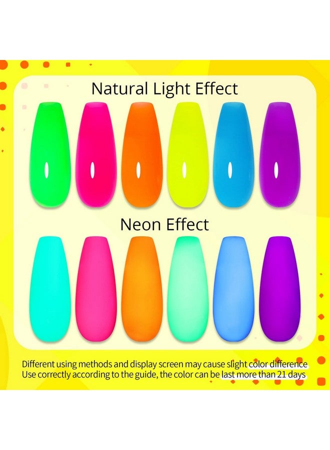 Neon Poly Extension Gel Nail Polish Set 6 Colors Hot Pink Neon Green Yellow Orange Bright Colors Spring Summer Poly Nail Gel Polish Kit Long Lasting Soak Off Gel Polish Gift Box For Women