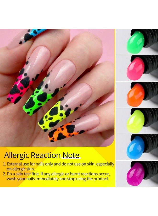 Neon Poly Extension Gel Nail Polish Set 6 Colors Hot Pink Neon Green Yellow Orange Bright Colors Spring Summer Poly Nail Gel Polish Kit Long Lasting Soak Off Gel Polish Gift Box For Women