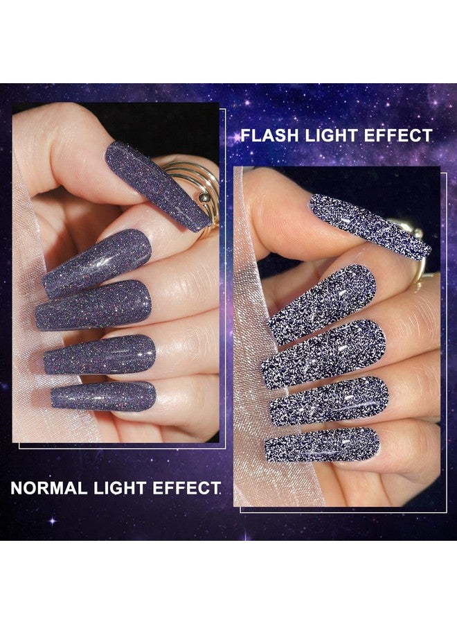 Reflective Glitter Gel Nail Polish Set 12 Pcs Colorful Sparkly Diamond Soak Off Uv Led Gel Polish Home Manicure Nail Art Salon 7 Ml