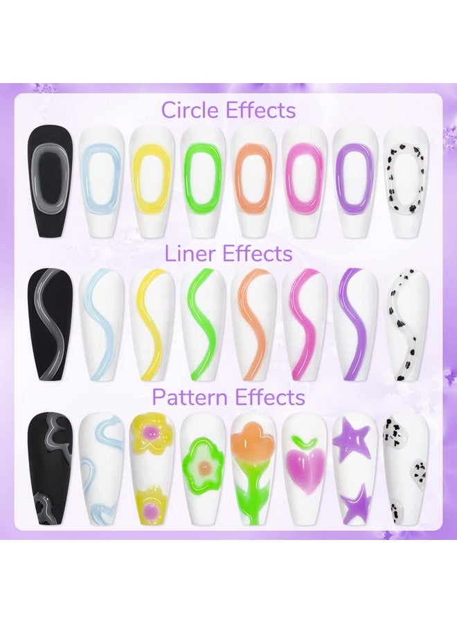 3D Nail Art Gel Sculpting Gel For Nail Art Design 8 Colors Clear White Embossing Tube Gel Nails For Carving Modeling Painting Drawing Nail Gel Home Diy Nail Manicure