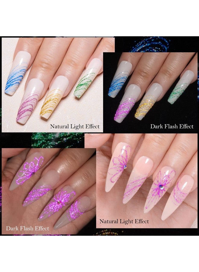 Reflective Spider Gel 6 Colors Diamond Glitter Painting Elastic Spider Gel Soak Off Uv Led Gel Nail Polish Drawing Nail Gel For Line Diy Nail Art Paint Design