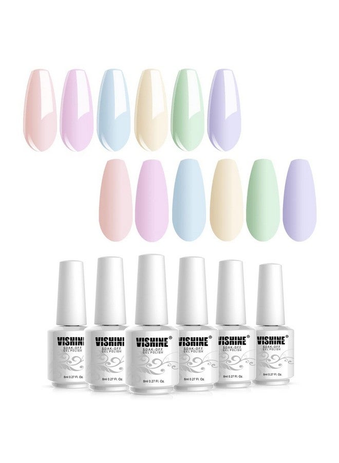 Pastel Gel Nail Polish Set Spring Summer Candy Color Gel Polish Soak Off Gel Polish Set Nail Lamp Required 8Ml Each Bottle Decorations Nail Art Gifts Box