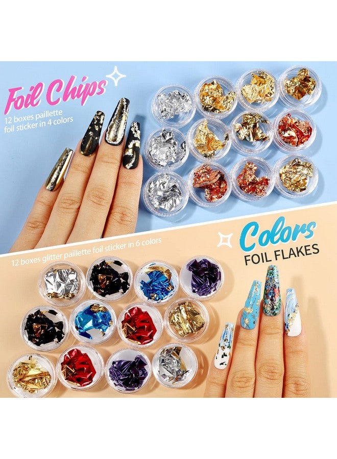 Rhinestones For Nails 5 Boxes Nail Art Rhinestones 36 Boxes Nail Flakes Nail Gems Stone Nail Design Kit Nail Rhinestones For Nail Art Nail Accessories