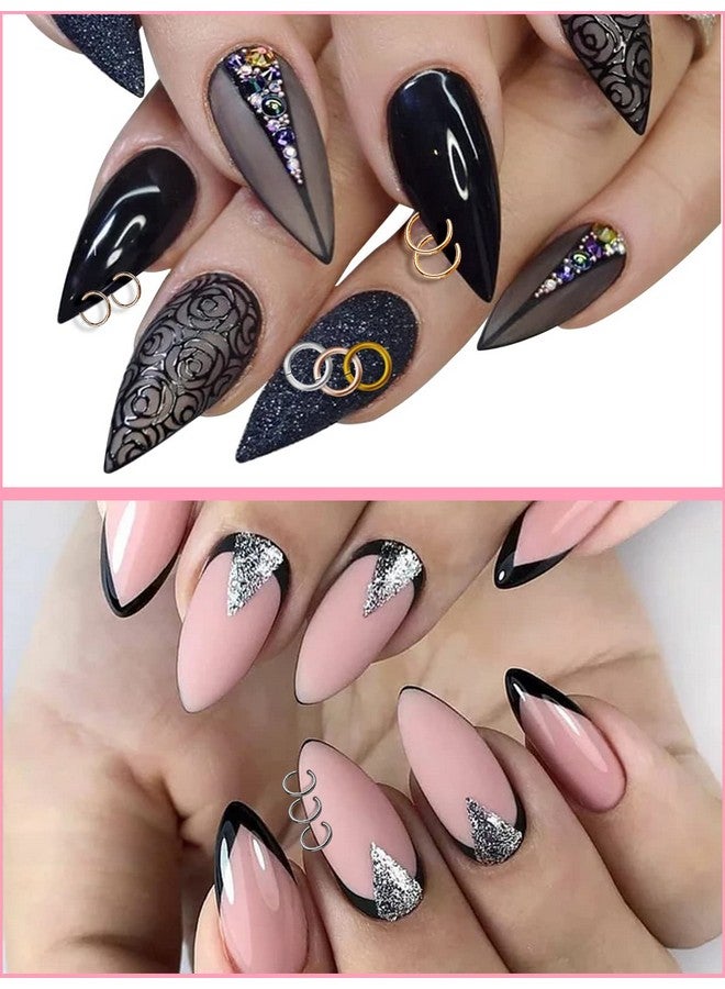 1014 Pcs Nail Art Dangle Charms Piercing Tool Hand Drill Torokom 6 Sizes 4 Colors Open Jump Rings For Jewelry Making With Jump Ring Opener Nail Charms Nail Jewelry Rings With Pliers And Tweezers