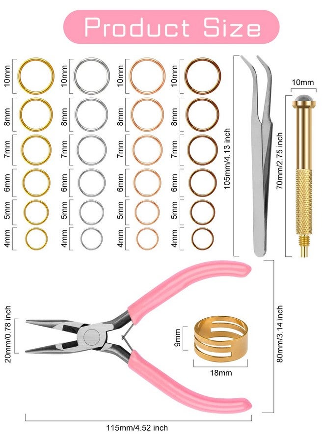 1014 Pcs Nail Art Dangle Charms Piercing Tool Hand Drill Torokom 6 Sizes 4 Colors Open Jump Rings For Jewelry Making With Jump Ring Opener Nail Charms Nail Jewelry Rings With Pliers And Tweezers
