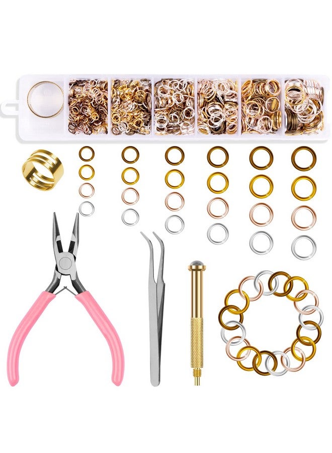 1014 Pcs Nail Art Dangle Charms Piercing Tool Hand Drill Torokom 6 Sizes 4 Colors Open Jump Rings For Jewelry Making With Jump Ring Opener Nail Charms Nail Jewelry Rings With Pliers And Tweezers