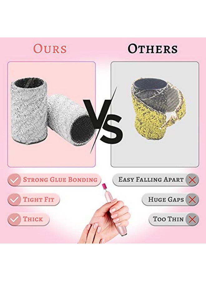 240Grit Nail Sanding Bands For Nail Drill 100Pcs Fine Grit Nail Sanding Bands For Nail Drill With 3/32” Nail Sanding Bit For Natural Nail Sanding Band For Nail Drill Set For Manicure & Pedicure
