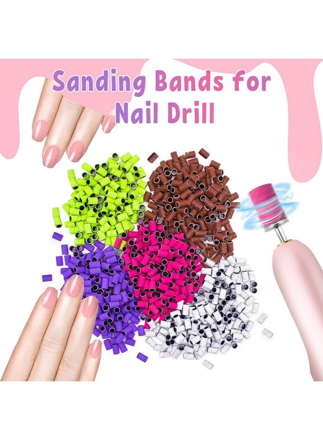 240Grit Nail Sanding Bands For Nail Drill 100Pcs Fine Grit Nail Sanding Bands For Nail Drill With 3/32” Nail Sanding Bit For Natural Nail Sanding Band For Nail Drill Set For Manicure & Pedicure