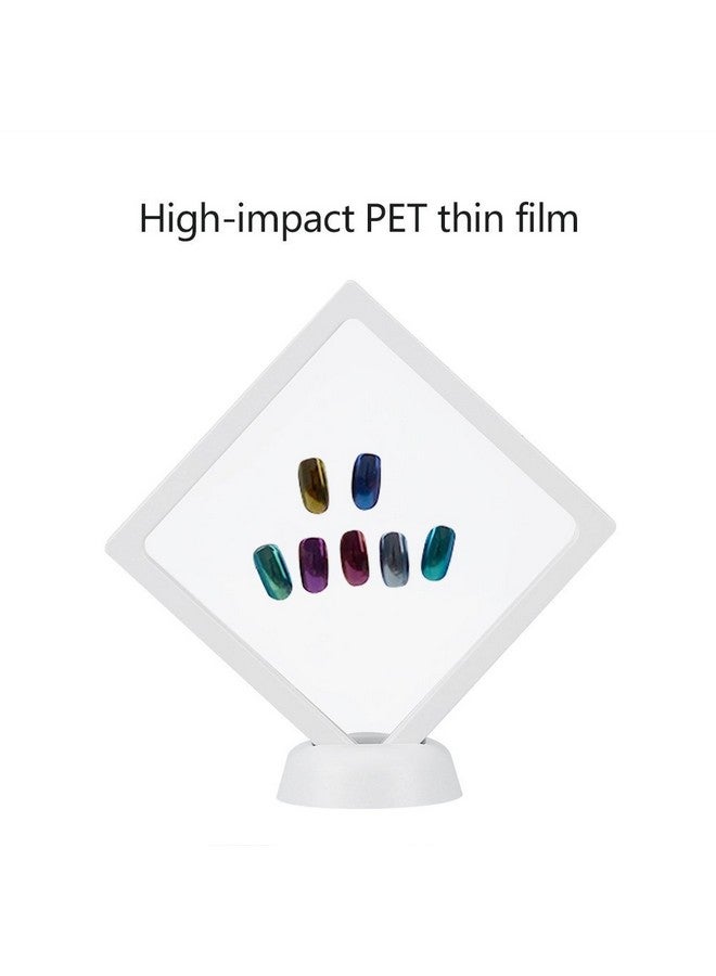 Rhombus Acrylic Nail Art Display Stand Frame Nail Display Board With Mounting Acrylic Nail Plate And Pet Thin Film Presentation Display 4.3 4.3Inch Nail Tips Rack Tool
