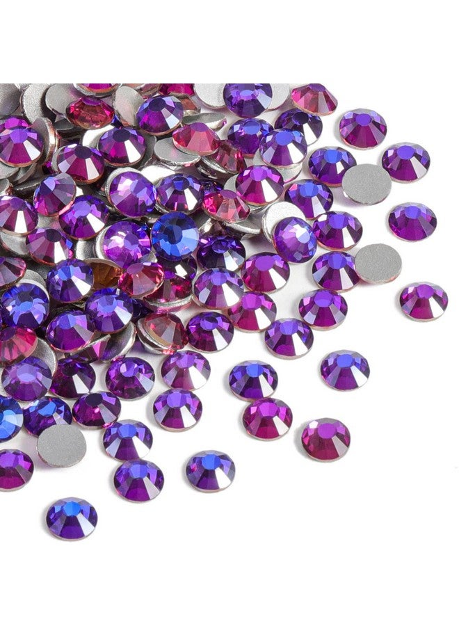 2880Pcs Flat Back Crystal Rhinestones Round Gems For Nail Art And Craft Glue Fix Purple Velvetss102.72.9Mm