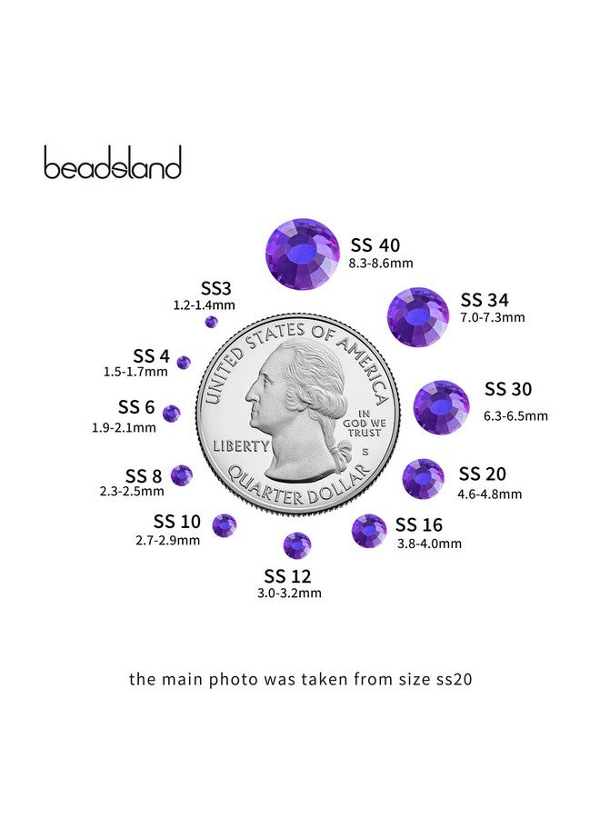 2880Pcs Flat Back Crystal Rhinestones Round Gems For Nail Art And Craft Glue Fix Purple Velvetss102.72.9Mm