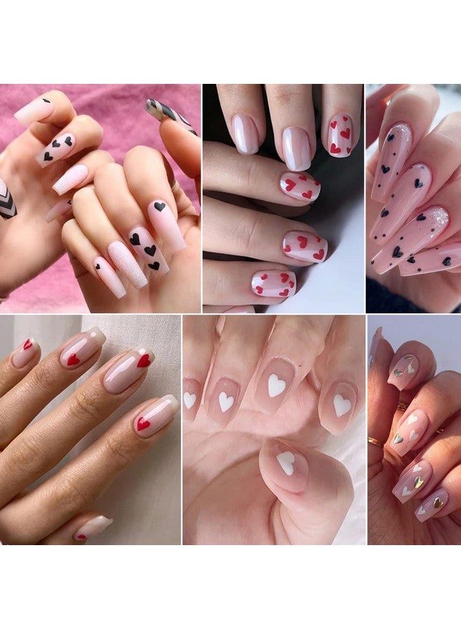 8 Sheets Heart Love Nail Art Stickers Decals 3D Selfadhesive Nail Art Supplies Heart Nail Art Decorations Heart Design Nail Accessories For Women Girls Kids Manicure Tips Charms Diy Nails Art
