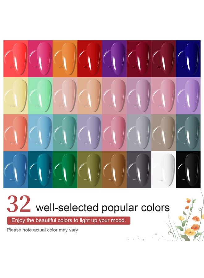 Gel Nail Polish Kit With U V Light 32 Colors Gel Polish Nail Kit Soak Off Gel Nail Set Manicure Tools Nail Gel Kit Gifts For Women