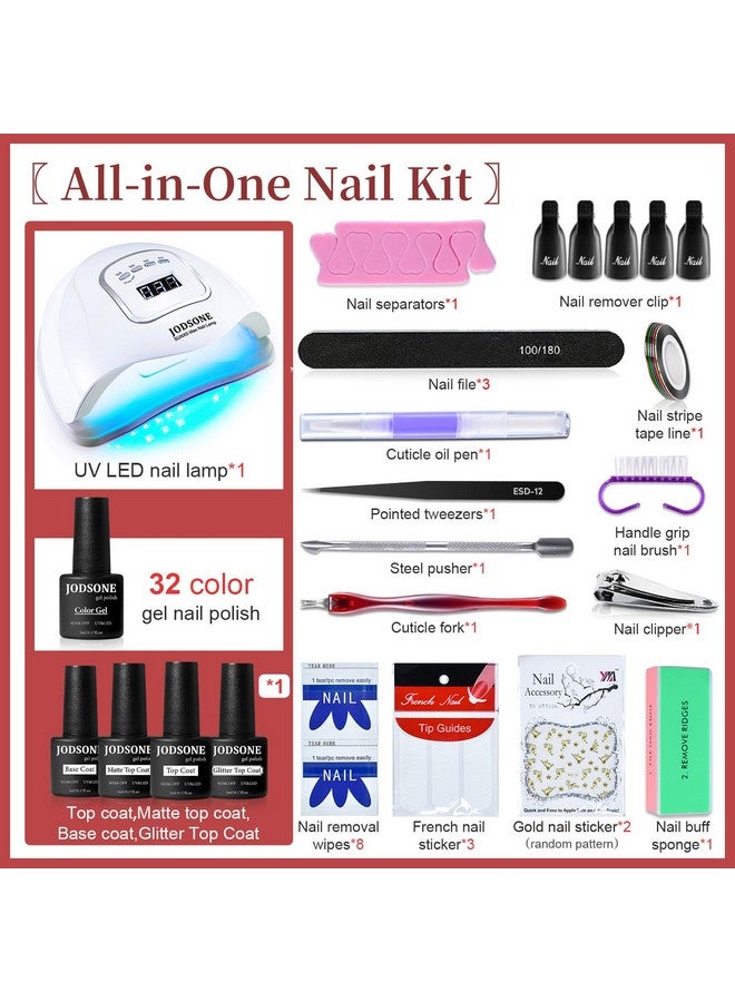 Gel Nail Polish Kit With U V Light 32 Colors Gel Polish Nail Kit Soak Off Gel Nail Set Manicure Tools Nail Gel Kit Gifts For Women