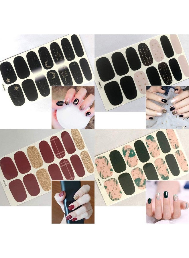 20 Sheets Nail Wraps For Women Nail Polish Strips Adhesive Nail Polish Sticker Gel Nail Strips Nail Art Accessories With 1Pc Nail File