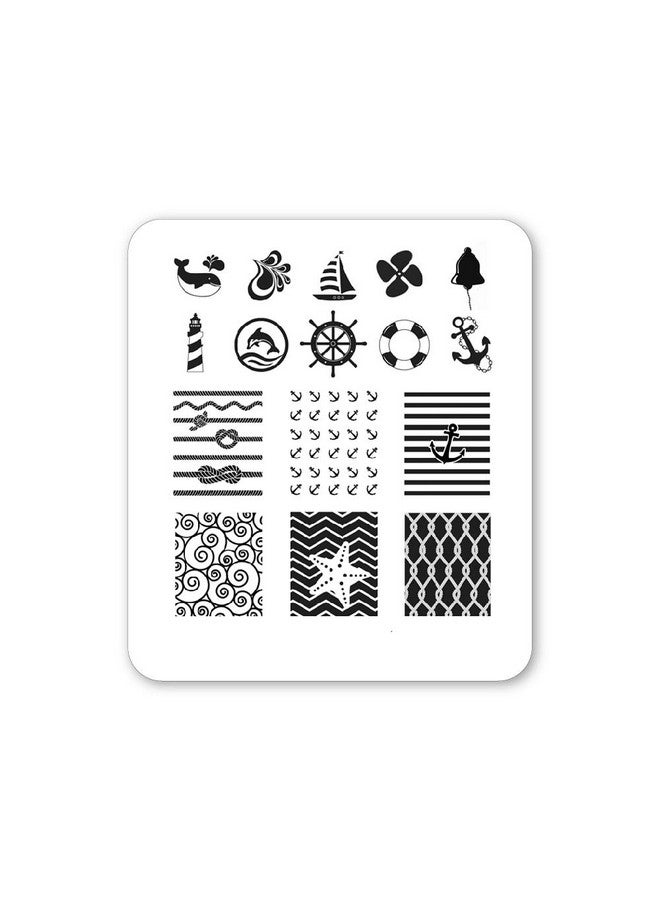 Nail Art Stamping Plate Summer Manicure Image Natural Ocean Template Absolutely Nautical