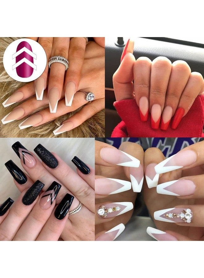 1752 Pieces 3 Designs French Manicure Nail Art Stickers Selfadhesive Nail Tips Guides For Diy Decoration Stencil Tools (36 Sheets)
