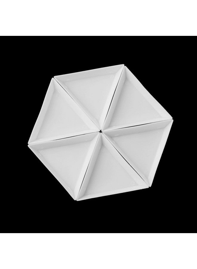 10Pcs White Plastic Triangle Tray Nail Art Rhinestones Gems Crystal Beads Sorting Tray Manicure Tool