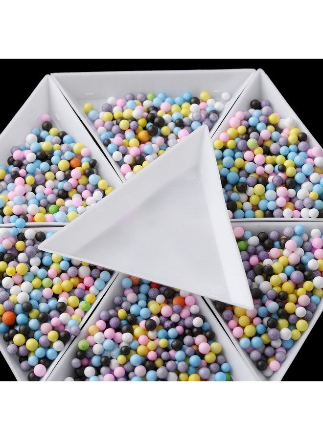 10Pcs White Plastic Triangle Tray Nail Art Rhinestones Gems Crystal Beads Sorting Tray Manicure Tool