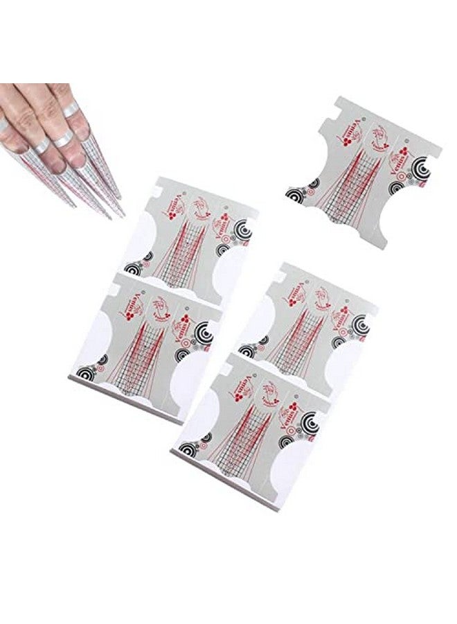 200Pcs Nail Form Silver Color Long Nail Art Guide Stickers For Stilleto Acrylic Uv Gel Nail Tips Manicure Extension Tool