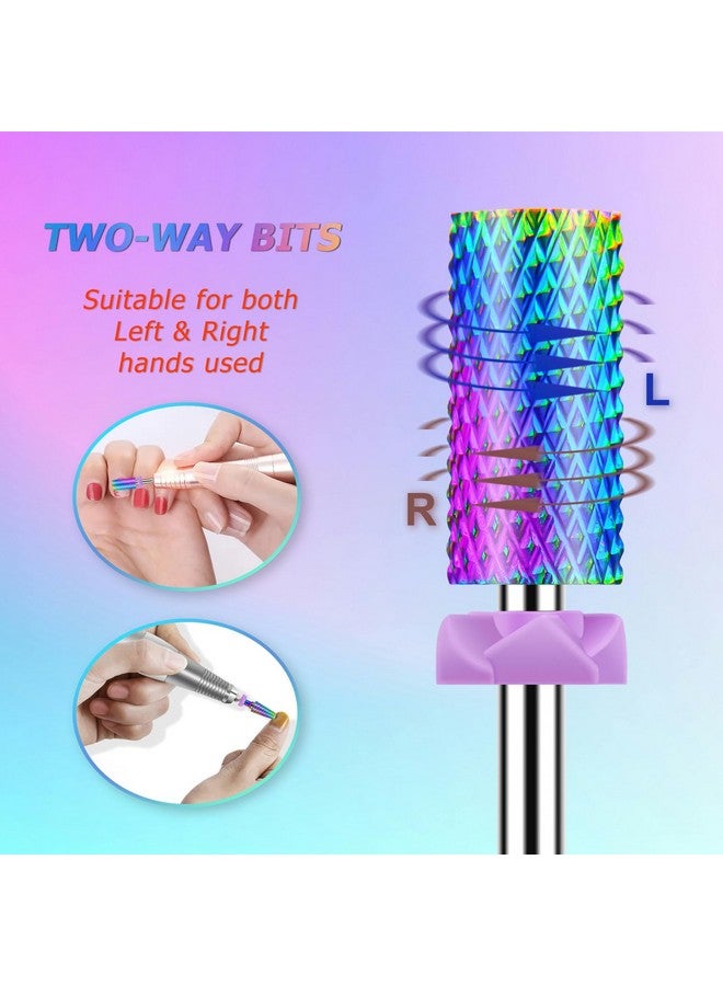 10Pcs Nail Drill Bits Sets Depvko Professional Tungsten Carbide Drill Bit For Nails 3/32 Inch Electric Bits Acrylic Gel Nails Polishing Cuticle Remover Tools For Manicure Pedicure Salon Home