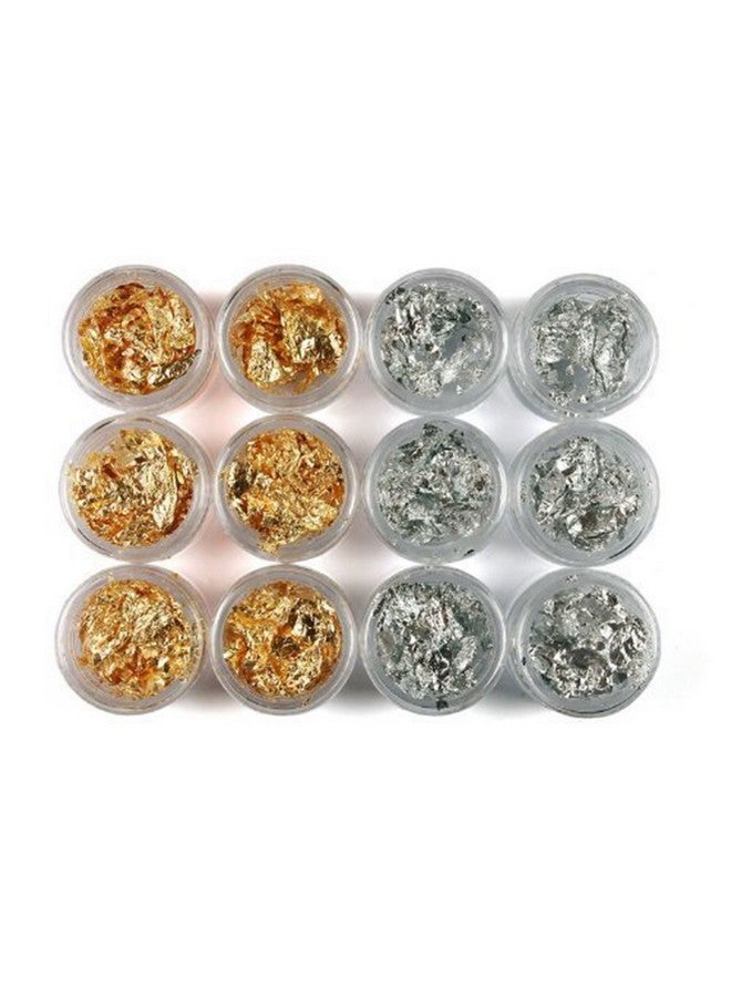 Nail Art Sequins Gold Silver Paillette Flake Chip Foil Acrylic Uv Gel Decal Decor