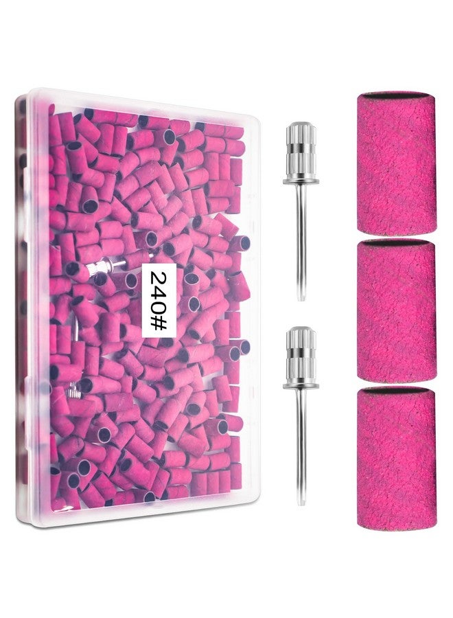 Nails Sanding Bands 240Grit Sanding Band For Nail Drill 200Pcs Pink Sanding Band 240 Grit Fine Sanding Bands With 3/32” Sanding Bit For Natural Nail And Gel Nail Sand Band Set Great For Manicure