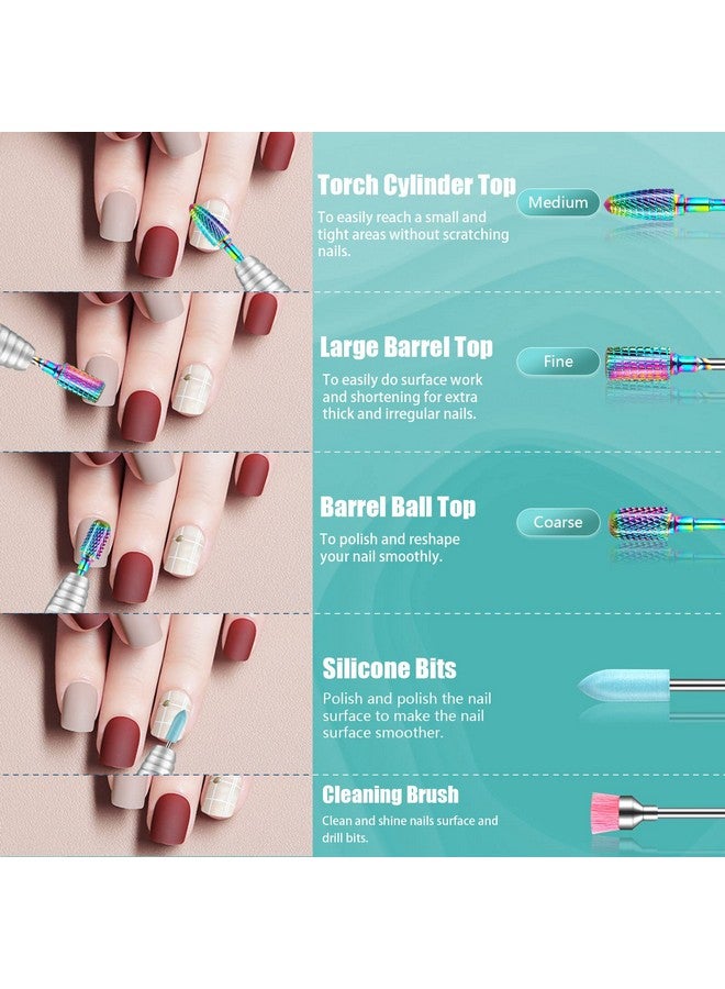 11Pcs Nail Drill Bits With 75Pcs File Sanding Bands (80120180 Grits) 3/32 Inch Tungsten Carbide Drill Bit Set For Acrylic Gel Nails Manicure Pedicure