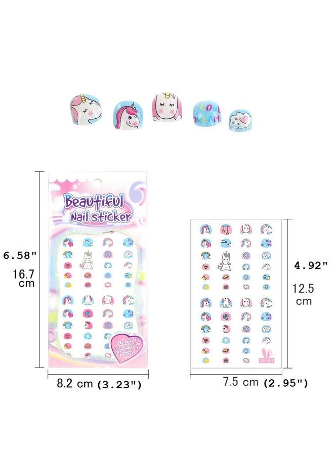 Unicorn 3D Nail Art Stickers Decals Selfadhesive For Kids Little Girls 270+ Cute Nail Tip Star Crown Princess Nail Manicure For Fingernails Toenails Birthday Party Supplies Gift Favors