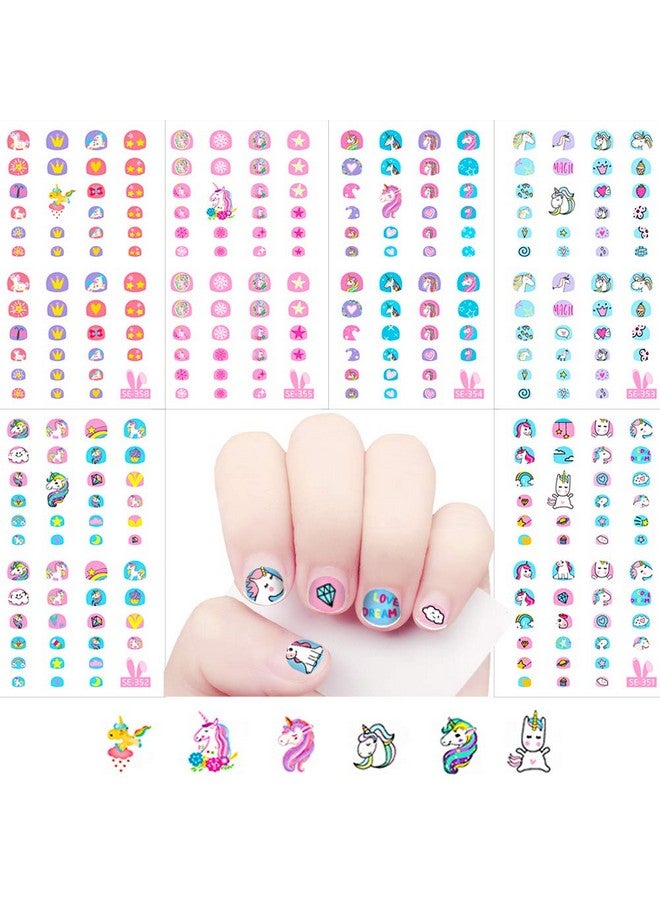 Unicorn 3D Nail Art Stickers Decals Selfadhesive For Kids Little Girls 270+ Cute Nail Tip Star Crown Princess Nail Manicure For Fingernails Toenails Birthday Party Supplies Gift Favors