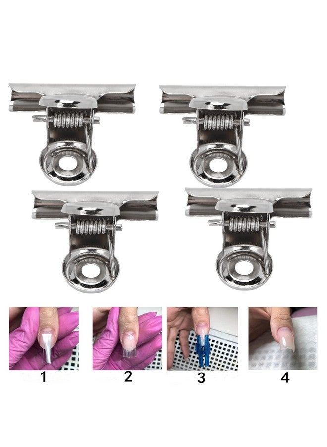 Nail Extension Clip 10Pcs Nail Pinching Clip Metal Nail Extension Clip Nail Art Tool Accessories For Fiberglass Fixation Curve C Nail Extension Clips For Nail Art Equipment Uv Gel Tool Base Top Coat