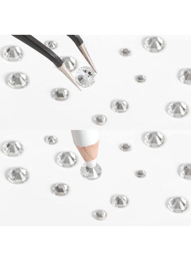Rhinestones For Makeup8 Sizes 2500Pcs Crystal Flatback Rhinestones Face Gems For Nails Crafts With Tweezers And Wax Pencilclearss4Ss30