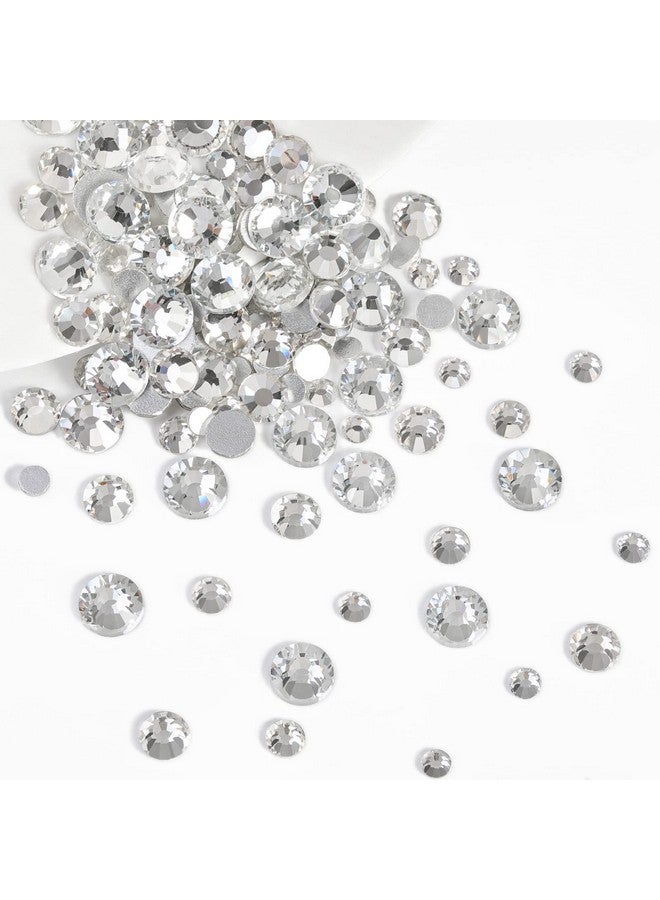 Rhinestones For Makeup8 Sizes 2500Pcs Crystal Flatback Rhinestones Face Gems For Nails Crafts With Tweezers And Wax Pencilclearss4Ss30