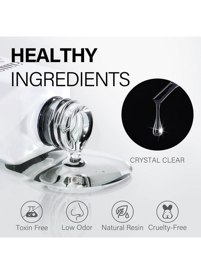 Gel Nail Glue For Acrylic Nails 4 In 1 Super Strong Nail Gel Glue For Fake Nail Tips15Ml High Capacity Long Lasting Brush On Nail Glue For Rhinestone Pearl Foil (U V Lamp Curing Needed)
