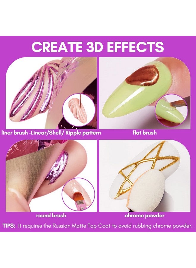 3D Nail Foil Glue 8Ml Foil Transfer Gel Foil Adhesive Glue For Nail Foil Sheets Nail Foil Kit For 3D Gel Nail Art Linear/Shell/Ripple Design Manicure Salon Diy Uv Lamp Required