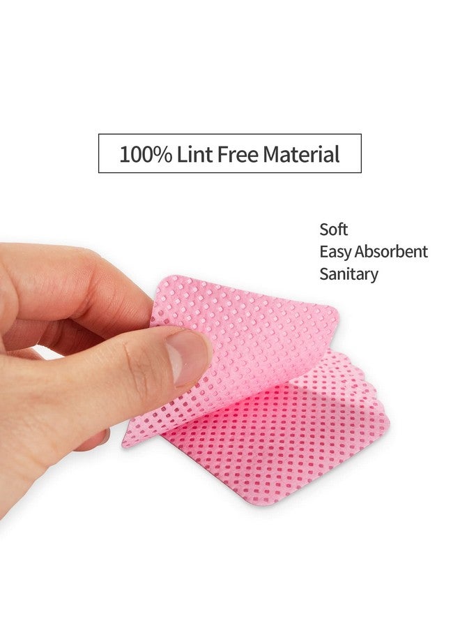 Lint Free Nail Wipes Pink 2500Pcs Nail Polish Remover Pads Soft Absorbable Eyelash Extension Glue Cleaning Wipes