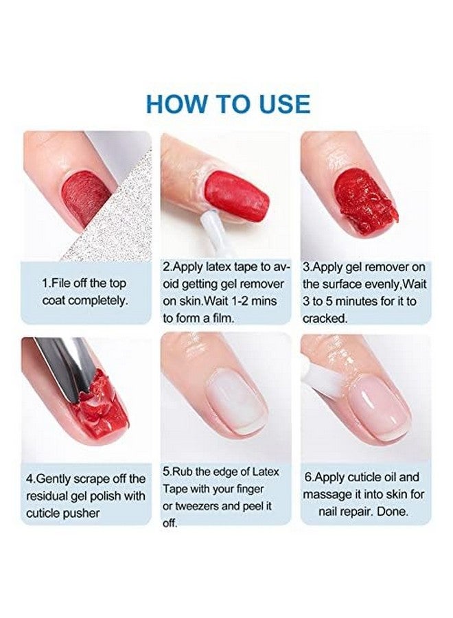 Gel Polish Remover Gel Nail Polish Remover 35 Munites Quick And Easy Gel Nail Remover With Nail Cuticle Oil For Nails 0.5 Oz /15Ml