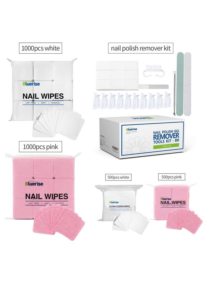 Lint Free Nail Wipes Pink 1200Pcs Nail Polish Remover Pads Soft Absorbable Eyelash Extension Glue Cleaning Wipes