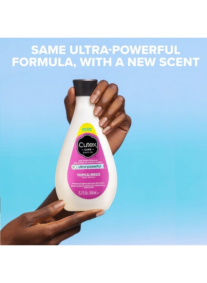 Gel Nail Polish Remover Ultrapowerful & Removes Glitter And Dark Colored Paints Tropical Breeze Scent 15.2 Fl Oz