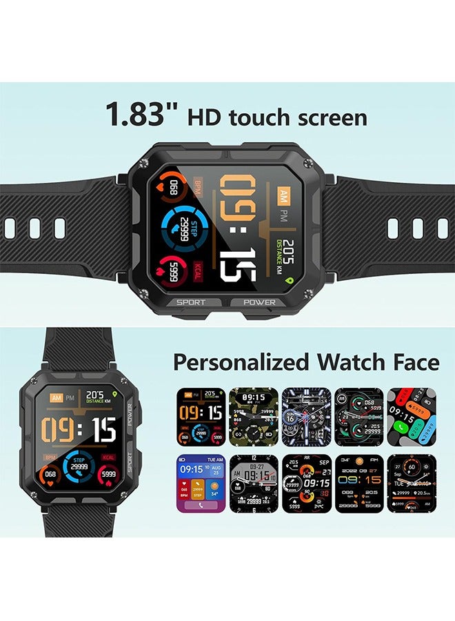 Men's Smart Watch Sports Waterproof Watch With Bluetooth Call Multi-sports Mode 1.83-Inch Display Fitness Tracker