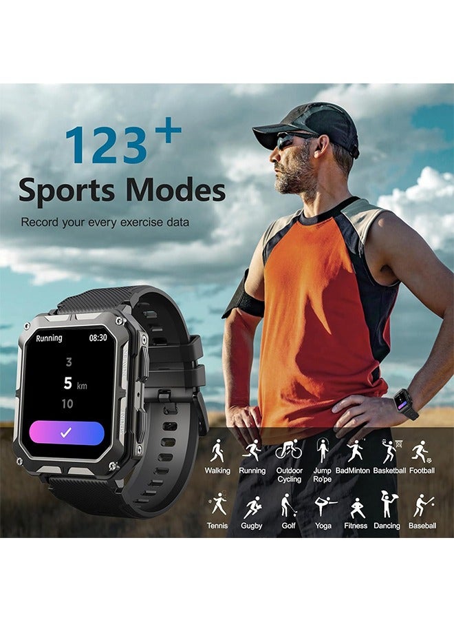 Men's Smart Watch Sports Waterproof Watch With Bluetooth Call Multi-sports Mode 1.83-Inch Display Fitness Tracker