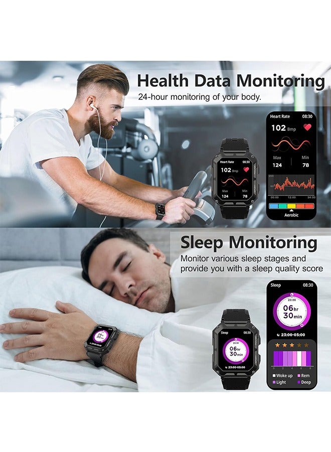 Men's Smart Watch Sports Waterproof Watch With Bluetooth Call Multi-sports Mode 1.83-Inch Display Fitness Tracker