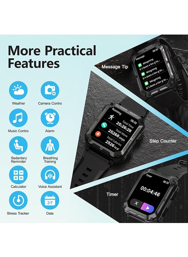 Men's Smart Watch Sports Waterproof Watch With Bluetooth Call Multi-sports Mode 1.83-Inch Display Fitness Tracker