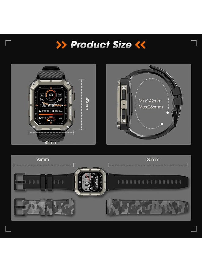 Men's Smart Watch Sports Waterproof Watch With Bluetooth Call Multi-sports Mode 1.83-Inch Display Fitness Tracker