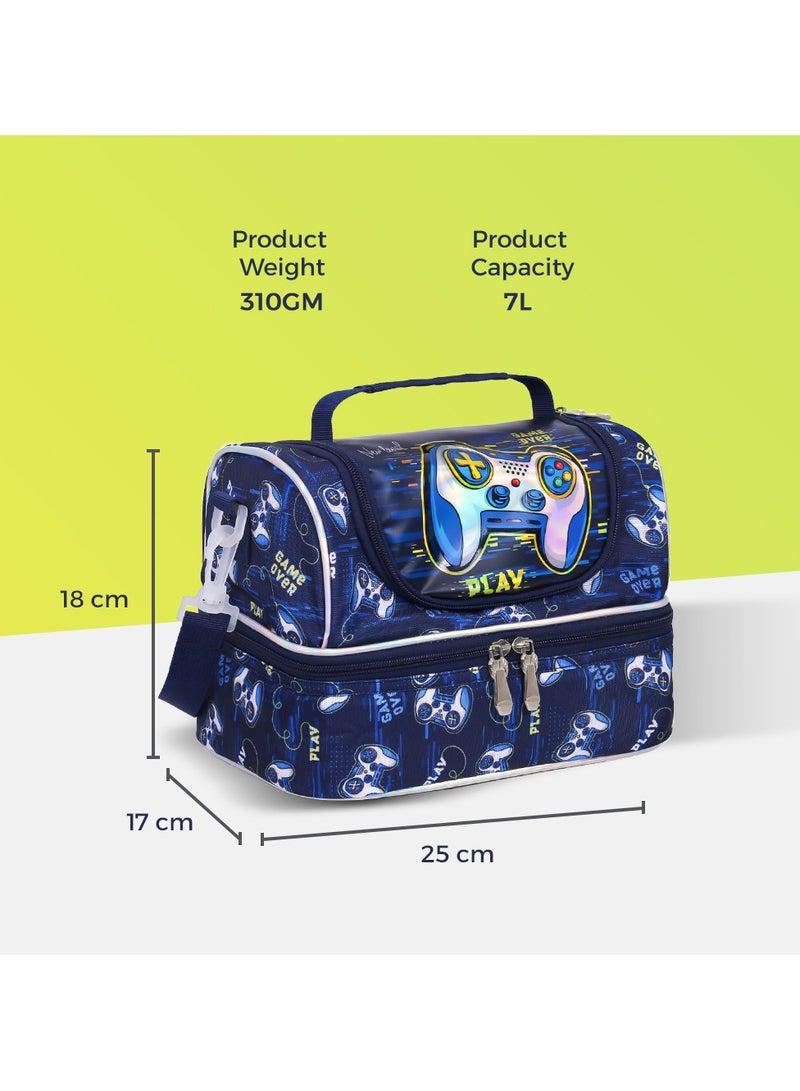 Eazy Kids Dual Compartment Lunch Bag Gamer - Blue