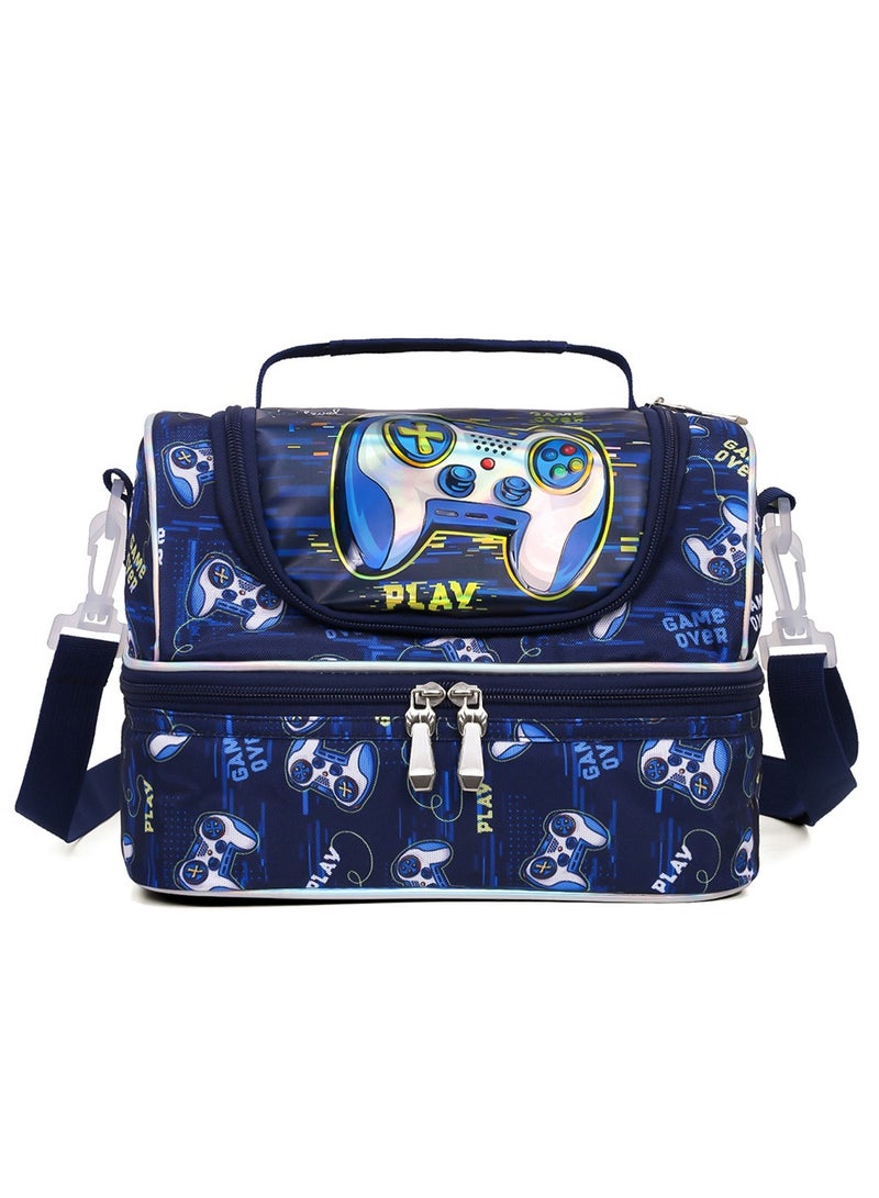 Eazy Kids Dual Compartment Lunch Bag Gamer - Blue