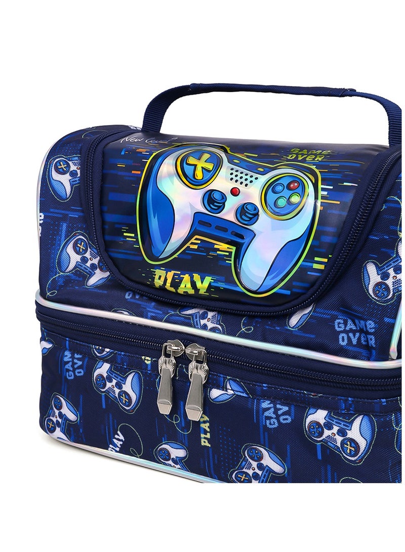 Eazy Kids Dual Compartment Lunch Bag Gamer - Blue