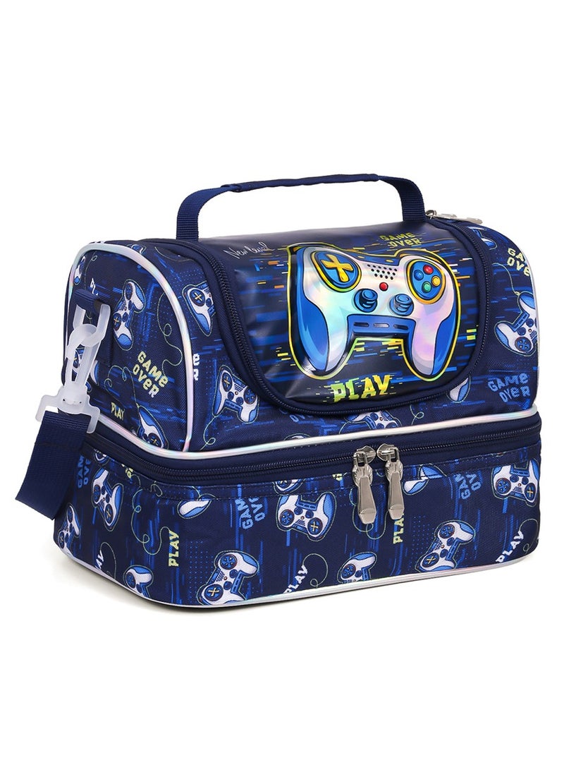 Eazy Kids Dual Compartment Lunch Bag Gamer - Blue